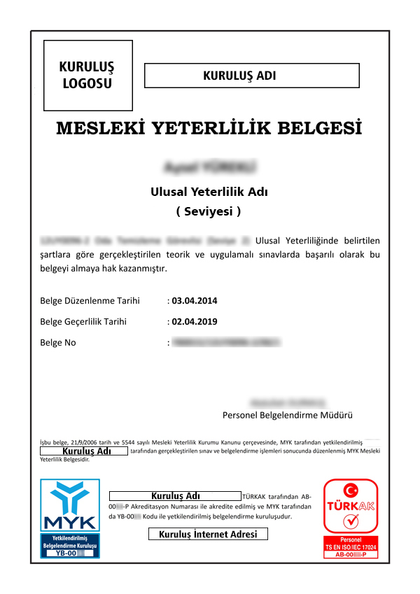 İşkur mesleki yeterlilik belgesi